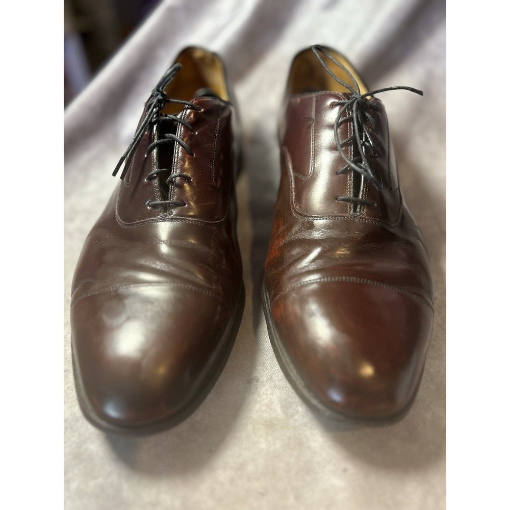 Johnston & Murphy Aristocrat Mens 13 3A Burgundy Leather Cap Toe Oxford Dress